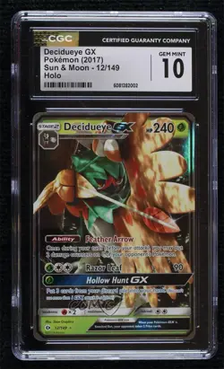 Decidueye GX Pokemon Sun & Moon Base CGC 10 Gem Mint - Image 1