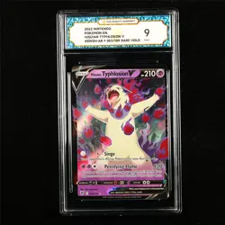 TQG 9 MINT 2022 Pokemon ENG Hisuian Typhlosion V 053/189 RARE HOLO - Image 1