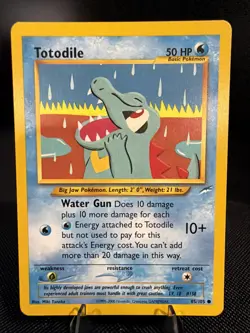 Pokemon TCG Totodile 85/105 Neo Destiny Unlimited LP WOTC. - Image 1