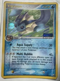 2005 Vaporeon 19/115 Ex Unseen Forces Reverse Holo Stamped Rare LP Pokemon TCG - Image 1