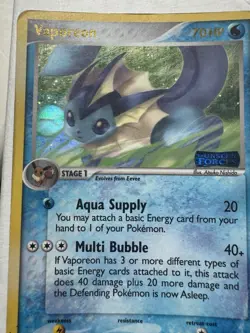 2005 Vaporeon 19/115 Ex Unseen Forces Reverse Holo Stamped Rare LP Pokemon TCG - Image 2
