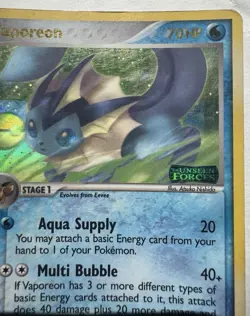 2005 Vaporeon 19/115 Ex Unseen Forces Reverse Holo Stamped Rare LP Pokemon TCG - Image 3