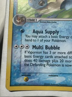 2005 Vaporeon 19/115 Ex Unseen Forces Reverse Holo Stamped Rare LP Pokemon TCG - Image 5