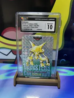 1996 Pokemon Japanese Bandai Carddass Vending #65 Alakazam Prism CGC 10 Pop 22 - Image 2