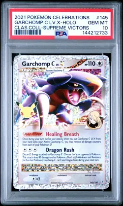 2021 POKEMON CELEBRATIONS CLASSIC COLL #145 GARCHOMP C LV.X-HOLO PSA 10 - Image 1