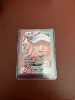 One Piece TCG Trafalgar Law OP01-002 Alternate Art Leader Romance Dawn - Image 1