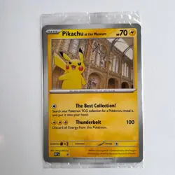 POKEMON x NATURAL HISTORY MUSEUM TCG PIKACHU AT THE JUMBO PROMO TRADING CARD - Image 1