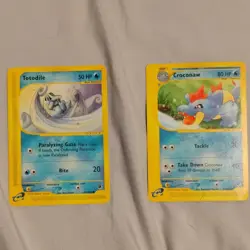 Pokemon Totodile 135/165 & Croconaw 74/165 2002 Nintendo Card Lot - Image 1