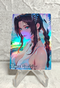 Aerith FFY Trading Card Waifu Goddess Story Anime Girl holo Karte Manga Full Art - Image 1