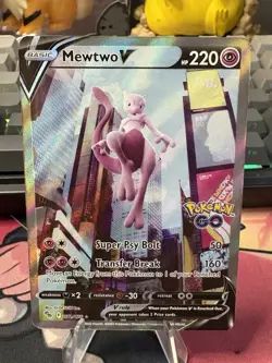 Pokemon TCG Mewtwo V Full Art Holo Ultra Rare Card Pokemon Go 072/078 NM-LP - Image 1