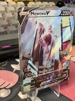 Pokemon TCG Mewtwo V Full Art Holo Ultra Rare Card Pokemon Go 072/078 NM-LP - Image 3