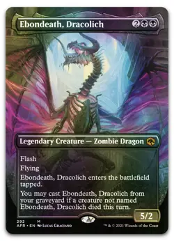 Ebondeath, Dracolich (Borderless) #292 (Foil) NM Forgotten Realms AFR Magic MTG - Image 1