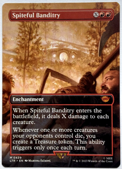 MTG Spiteful Banditry *BORDERLESS* The Lord of the Rings 0439 NM Mythic - Image 1