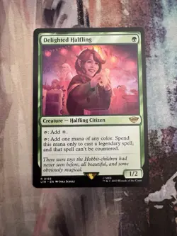 Delighted Halfling 158 LTR Near Mint NM Magic The Gathering Rare 2023 - Image 1