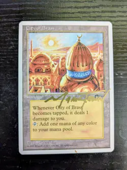 MTG CHRONICLES City of Brass SIGNED IN GOLD BY MARK TEDIN - Image 1