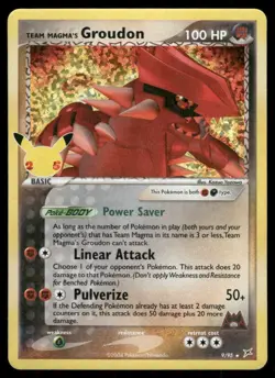 Team Magma Groudon 2021 Celebrations Holo Rare Pokemon Card 9/95 (NM) - Image 1