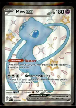 2024 Scarlet & Violet Series - Paldean Fates Mew ex Illustration Rare #216 - Image 1