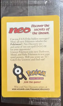 Pokemon TCG: Sealed 2001 Entei Reverse Holo Neo Discovery Black Star Movie Promo - Image 1