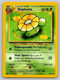 Skiploom 49/111 Uncommon Neo Genesis Pokemon Unlimited Lightly Played - Image 1