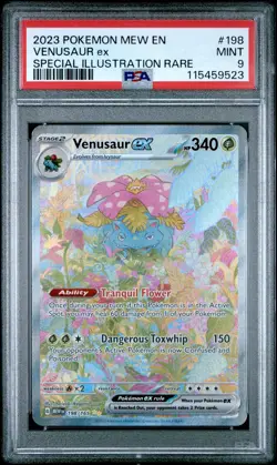 2023 POKEMON MEW EN-151 SPECIAL ILLUSTRATION RARE #198 VENUSAUR EX PSA 9 - Image 1