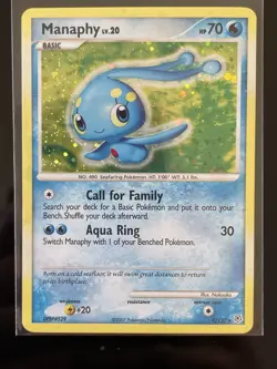 Pokemon Manaphy Diamond & Pearl 9/130 Holo Rare Basic 70 HP English - Image 1