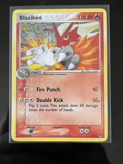 Pokemon Blaziken POP Series 1 001/017 Holo Rare 110 HP Fire Punch Double Kick - Image 1