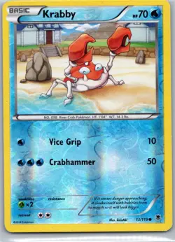 Pokemon TCG Krabby 13/119 Phantom Forces Rev Holo LP - Image 1