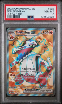 Pokemon Paldea Evolved Skeledirge ex 233 PSA 10 - Image 1