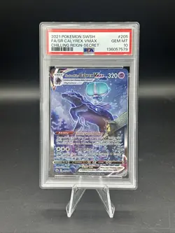 2021 Pokemon TCG FA/SR Calyrex VMAX SWSH Chilling Reign-Secret PSA 10 - Image 1