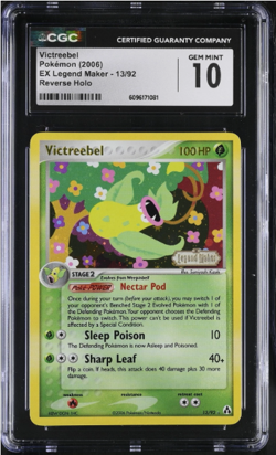 Victreebel EX Legend Maker 13/92 Reverse Holo STAMPED Pokemon CGC 10 GEM MINT - Image 1