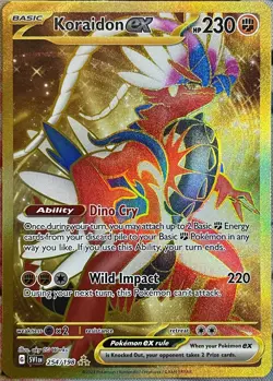 Koraidon ex Gold Hyper Rare - 254/198 - Scarlet & Violet Base Pokemon 2023 NM/M - Image 1