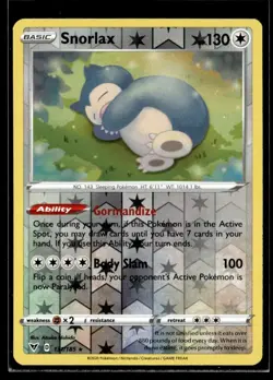 2020 Sword & Shield - Vivid Voltage - Reverse Holo Snorlax Basic/Rare Holo #131 - Image 1