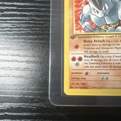 Giovanni’s Machoke 42/132 1st Edition Gym Challenge WOTC Vintage Pokemon - Image 2