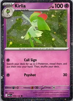Pokemon TCG Kirlia (Cosmos Holo Foil) ME01: Mega Evolution 059/132 NM - Image 1