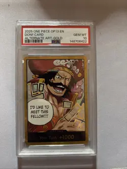 2025 ONE PIECE OP13-CARRYING ON HIS WILL ALTERNATE ART-GOLD DON!! CARD PSA 10 - Image 1