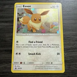Eevee Pokemon Card Sun & Moon Black Star Promo #SM184 TCG Holo - Image 1