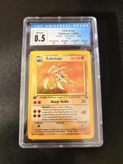 Kabutops 1st Edition Fossil Holo Rare 9/62 Pokemon Card CGC 8,5 With Sub-grades - Image 1