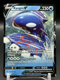 Pokemon Kyogre V Ultra Rare Holo Crown Zenith 037/159 English TCG Card - Image 1