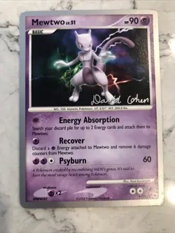 Pokemon 2009 World Championships Mewtwo Lv.51-David Cohen-9/100 Card-NICE - Image 2