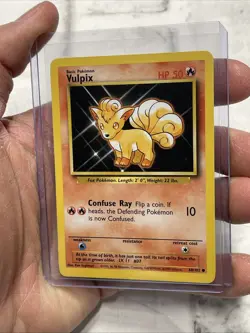 Pokemon TCG Vulpix Base Set 68/102 Unlimited Regular Common Card WOTC NM Vtg - Image 2