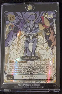 Bandai Digimon CCG Omnimon BT13-112 Holo Lv.7 14000 Holy Warrior Card - Image 1