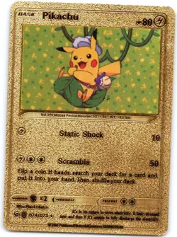 Pokemon TCG Pikachu 074/073 Gold Black Foil Fan Art Display Ultra Rare U107 - Image 1