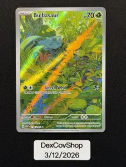 Pokemon TCG Bulbasaur 166/165 SV: Scarlet & Violet 151 IR Full Art Holo MINT - Image 1