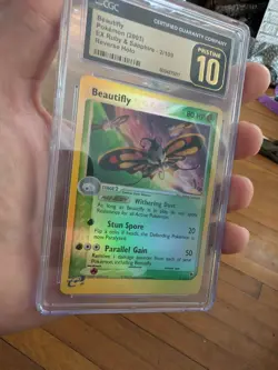 (POP 3) CGC 10 PRISTINE Beautifly 2/109 Reverse Holo EX Ruby & Sapphire Pokemon - Image 1