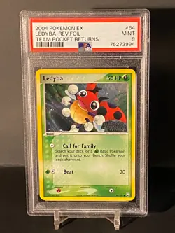 Pokemon EX Team Rocket Returns 64/109 Reverse Holo Ledyba PSA 9 Mint - Image 1