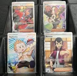 Lot of 4 Full Art Supporters - Pokemon TCG; Norman, Sophocles, Ryme, Explorer's - Image 1