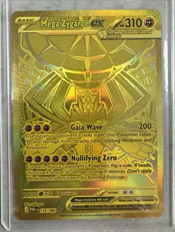 Pokemon TCG Mega Zygarde EX Gold Full Art 124/088 Hyper Rare. New out of pack! - Image 1