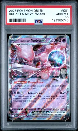TEAM ROCKET'S MEWTWO EX 81/182, 2025 POKEMON DRI EN-DESTINED RIVALS - PSA 10 - Image 1