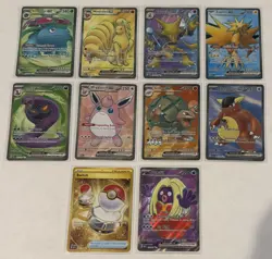 Pokemon S/V Full Art 151 Lot 10 Zapdos Ninetales Alakazam Venusaur Jynx ALL NM - Image 1
