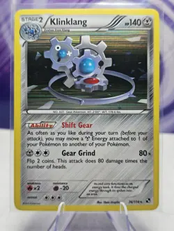 Pokemon Klinklang 76/114 Black & White Holo LP - Image 1